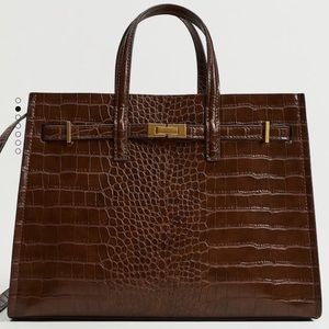 MANGO | Croc-Effect Shopper Bag